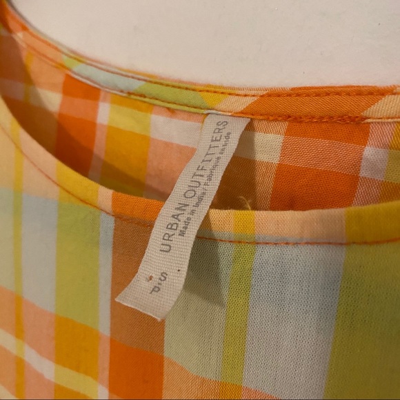 Urban Outfitters Orange Plaid Babydoll Dress - Picture 7 of 12